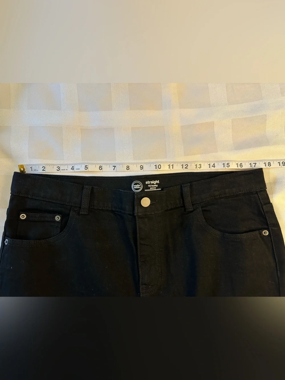 🖤🔥🖤 NWOT Wonder Nation Boys’ Black Straight Fit Jeans 16‎ Husky